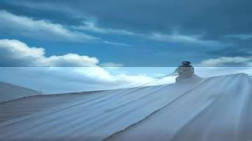 Restoration crew tarping a hail-damaged roof after a Midwest convective storm