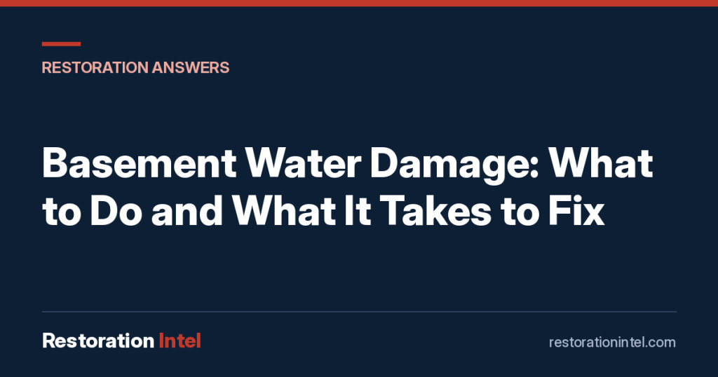 Basement Water Damage: What to Do and What It Takes to Fix