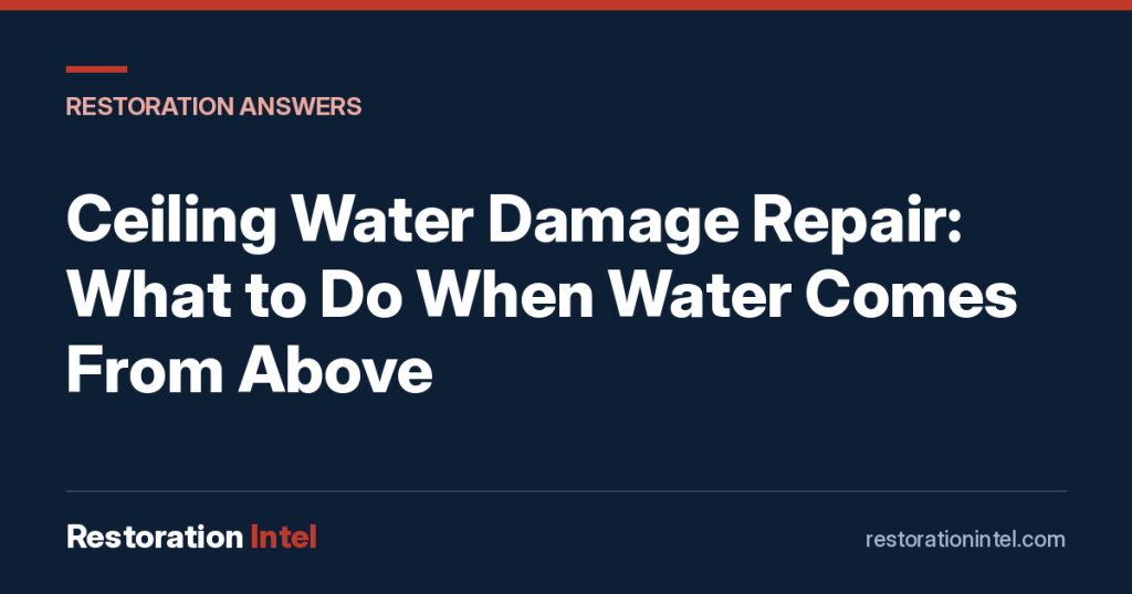 Ceiling Water Damage Repair: What to Do When Water Comes From Above