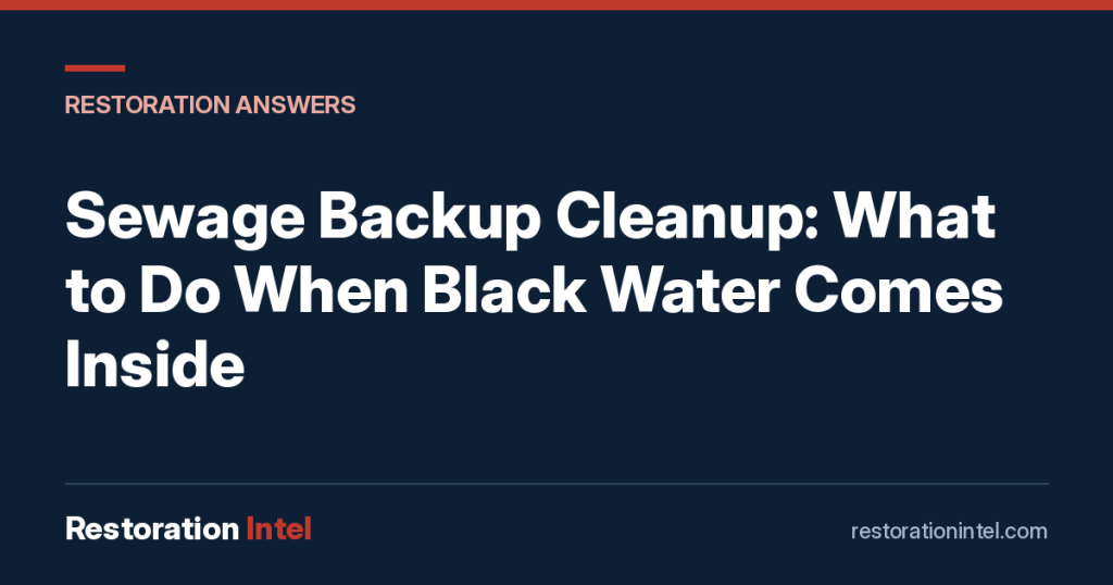 Sewage Backup Cleanup: What to Do When Black Water Comes Inside