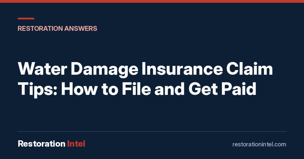 Water Damage Insurance Claim Tips: How to File and Get Paid